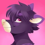 1:1 2021 anthro biped black_body black_ears black_fur deer eyebrows eyelashes feve fur headshot_portrait icon inner_ear_fluff looking_at_viewer male mammal multi_tone_fur multicolored_body multicolored_ears multicolored_fur pink_background portrait purple_body purple_ears purple_eyes purple_fur side_view simple_background solo tuft white_inner_ear white_nose