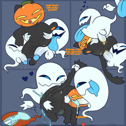abdominal_bulge anal anal_penetration balls black_body black_fur black_sclera blue_eyes bodily_fluids butt_slap candy candy_in_mouth cervical_contact cervix cum cum_drip cum_from_vagina cum_in_eye cum_in_mouth cum_in_uterus cum_in_vagina cum_inflation cum_inside dessert digitigrade double_penetration dripping fellatio female feral food for_a_head fruit fur genital_fluids genitals ghost_sex glowing glowing_belly glowing_cum grey_background group group_sex heart_symbol hearts_around_head hollow_eyes humanoid_genitalia humanoid_penis inflation large_tongue looking_at_another male male/female midair motion_lines neck_tuft onomatopoeia oral orange_pawpads orange_vulva pawpads penetration penile penile_penetration penis pinned pinned_to_ground plant precum precum_drip pumpkin pumpkin_head raised_leg sex simple_background slap sound_effects spitroast tail tail_grab text threesome tuft unusual_bodily_fluids unusual_cum unusual_genital_fluids uterus vaginal vaginal_penetration vulva white_balls white_penis x-ray_view yellow_eyes snazzle_snapp domestic_cat felid feline felis ghost hybrid mammal object_head spirit 1:1 2024 digital_drawing_(artwork) digital_media_(artwork) english_text hi_res