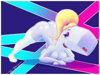 anthro ass_up big_breasts blonde_hair breasts butt clothing female hair jack-o'_pose legwear mostly_nude pose solo thigh_highs sirredbenjamin nickelodeon spongebob_squarepants pearl_krabs aquatic cetacean mammal physeteroid sperm_whale toothed_whale whale 4:3 hi_res