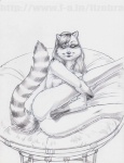 anthro biped breasts covering covering_self eyes_closed female fingering fingering_self genitals hair lying masturbation nude on_side pussy simple_background solo tail vaginal vaginal_masturbation white_background lizebra mammal procyonid raccoon 2013 black_and_white monochrome sketch