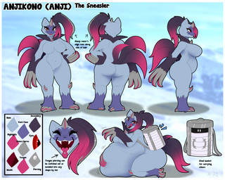 3_fingers :3 abdominal_bulge anthro backpack backpack_only bar_emanata belly big_belly big_breasts big_butt biped border breasts butt claw_fingers claws color_swatch curvy_figure dipstick_tail emanata eyelashes eyes_closed eyes_in_darkness facial_markings fangs featureless_breasts featureless_crotch female female_anthro fingers front_view fully_inside fur gloves_(marking) gradient_hair gradient_tail hair hand_on_belly hand_on_hip head_markings heel_claw holding_belly horn leg_markings licking licking_lips licking_own_lips long_hair looking_at_viewer markings mask_(marking) mouth_shot multicolored_body multicolored_fur nude nude_anthro nude_female open_mouth open_smile oral_vore piercing ponytail pose pupils purple_body purple_fur purple_hair purple_tail rear_view red_eyes side_ponytail side_view slightly_chubby slightly_chubby_anthro slightly_chubby_female slit_pupils smile socks_(marking) soft_vore solo standing tail tail_markings teeth text thick_thighs toe_claws tongue tongue_out tongue_piercing tongue_stud voluptuous vore white_border wide_hips pippuri nintendo pokemon felid feline generation_8_pokemon mammal pokemon_(species) sneasler 2025 absurd_res colored digital_media_(artwork) english_text hi_res model_sheet multiple_images