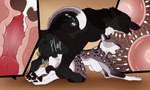 animal_genitalia anthro anthro_on_feral anthro_penetrated balls bestiality black_body black_fur bodily_fluids cum cum_in_vagina cum_inside cutaway duo erection eyes_closed facial_spots fangs female female_penetrated feral feral_penetrating feral_penetrating_anthro fur genital_fluids genitals grey_balls grey_body grey_fur grey_sheath impregnation internal knot knotting male male/female male_penetrating male_penetrating_female multiple_ova nude open_mouth ovum penetration penile penile_penetration penis_in_vagina sex sheath spotted_arms spotted_face spotted_legs teeth tongue tongue_out vaginal vaginal_penetration white_body white_fur killthe_demon echo_(wolffylegend) vera_(killthe_demon) canid canine felid mammal hi_res