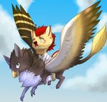 duo feral male male/male unknown_artist mythology gabrielgryphon_(character) avian bird gryphon mythological_avian mythological_creature absurd_res hi_res