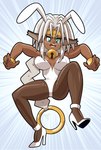 bell big_ears blush breasts bunny_costume clothing collar costume fake_ears fake_rabbit_ears female footwear high_heels legwear pantyhose shoes solo atomictiki outlaw_star aisha_clanclan animal_humanoid ctarl-ctarl felid felid_humanoid humanoid mammal mammal_humanoid