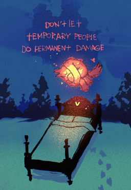 anthro bed biped curled_up eyes_closed fetal_pose fur furniture male night plant sleeping solo text tree white_body white_fur soulfullhyena canid canine canis mammal wolf 2025 english_text hi_res