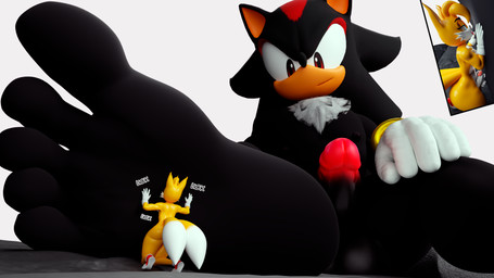 anthro balls duo extreme_size_difference feet femboy foot_fetish foot_focus foot_lick foot_play genitals humanoid_feet licking low-angle_view male male/male male_anthro micro penis plantigrade size_difference tongue keynor sega sonic_the_hedgehog_(series) miles_prower shadow_the_hedgehog canid canine eulipotyphlan fox hedgehog mammal 16:9 3d_(artwork) 4k absurd_res digital_media_(artwork) hi_res widescreen