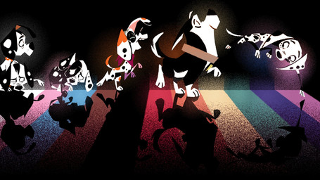 backlighting black_background contrast female feral group lgbt_pride light male multicolored_floor rainbow_flag rainbow_symbol shadow silhouette simple_background text miklos_weigert 101_dalmatian_street 101_dalmatians disney lgbt_pride_month da_vinci_(101_dalmatians) deepak_(101_dalmatians) dimitri_1_(101_dalmatians) dimitri_2_(101_dalmatians) dimitri_trio_(101_dalmatians) dolly_(101_dalmatians) hansel_(101_dalmatians) canid canine canis dalmatian domestic_dog husky mammal nordic_sled_dog siberian_husky spitz 2021 hi_res lighting official_art