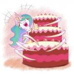 cake dessert eating fangs female food horn solo teeth couchcrusader friendship_is_magic hasbro my_little_pony mythology princess_celestia_(mlp) arachnid arachnid_taur arthropod arthropod_taur equid equine hybrid mammal mythological_creature mythological_equine spider spider_taur spiderpony taur unicorn 1:1 2017