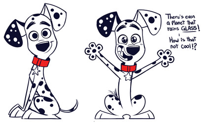 black_body black_fur black_nose black_pawpads black_spots collar eyebrows feral fur heterochromatic_ears male markings on_haunches pawpads red_collar solo spots spotted_body spotted_fur tail tail_motion tailwag text toony white_body white_fur white_spots higglytownhero 101_dalmatian_street 101_dalmatians disney dylan_(101_dalmatians) canid canine canis dalmatian domestic_dog mammal 2019 english_text