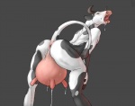 anthro anus bent_over big_butt bodily_fluids bovid bovine butt cattle digital_media_(artwork) holstein_friesian_cattle lactating looking_back male male_lactation male_udder mammal mot open_mouth presenting presenting_hindquarters solo tail teats udders wrong_udders