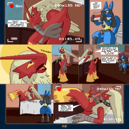 3_fingers abstract_background ahegao anal anal_fingering anal_masturbation animal_genitalia animal_penis anthro balls bed bedroom biped black_markings black_nose blue_balls blue_body blue_eyes blue_fur blush breath butt camera camera_view canine_genitalia canine_penis cellphone chest_spike claws collar depth_of_field desk detailed_background dialogue door doorway dresser duo electronics erection exhibitionism feathers feet fingering fingers fur furniture genitals hair hand_spike high-angle_view holding_cellphone holding_object holding_phone indoor_nudity indoor_sex inside kneeling laugh looking_back looking_pleasured low-angle_view lying male male/male male_penetrated male_penetrating male_penetrating_male markings master masturbation motion_lines nude on_back on_bed onomatopoeia open_mouth pawpads paws penetration penile penile_masturbation penis penis_tip perspective phone pink_penis pink_tongue pomf presenting presenting_hindquarters presenting_penis recording red_balls red_body red_eyes red_feathers roleplay semi-anthro sex shadow sheath simple_background size_difference sky smile smirk sofa sound_effects speech_bubble spiked_collar spikes spikes_(anatomy) table talon_hands talons tan_hair tapering_penis teasing text toe_claws toes tongue tongue_out video_camera walking window yellow_background yellow_markings yellow_sclera conditional_dnp phosaggro nintendo pokemon avian blaziken generation_3_pokemon generation_4_pokemon lucario mammal pokemon_(species) 1:1 2019 absurd_res comic digital_media_(artwork) english_text hi_res pixel_(artwork)