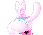 anthro big_butt butt clothing duo facesitting glistening_eyelids lidded_eyes male simple_background sitting_on_another suggestive suggestive_look tail thick_tail thick_thighs white_background blackmoonx kirby_(series) nintendo fan_character domestic_cat felid feline felis kaiju mammal monster