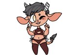 2019 anthro biped blush bovid bovine bow_ribbon bra broken_horn brown_body brown_clothing brown_fur brown_legwear brown_lingerie brown_panties brown_thigh_highs brown_underwear cat_keyhole_bra cat_lingerie cattle claws cleavage_cutout clothed clothing colors!_3d_(artwork) cutout digital_media_(artwork) female flat_chested fur gesture grey_hair grey_horn hair hand_gesture horn keyhole_bra keyhole_clothing keyhole_underwear legwear lingerie looking_at_viewer mammal manitka manitka_(character) open_mouth orange_eyes panties simple_background smile solo tail teeth thigh_highs underwear v_sign white_background