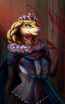 anthro atmospheric blood bodily_fluids clothed clothing dress fashion female horror_(theme) magic noble snake_hood solo violence sunny_way cobra reptile scalie snake digital_drawing_(artwork) digital_media_(artwork) half-length_portrait hi_res portrait