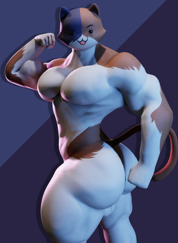 anthro backsack balls big_butt big_muscles big_pecs black_body black_fur brown_body brown_fur butt drop_shadow eyebrows flexing flexing_bicep flexing_muscles fur genitals half-closed_eyes huge_pecs looking_at_viewer male multicolored_body multicolored_fur muscular muscular_anthro muscular_male narrowed_eyes nude nude_anthro nude_male open_mouth open_smile pecs pose raised_eyebrow simple_background smile solo tail thick_thighs white_body white_fur wide_hipped_anthro wide_hipped_male wide_hips kovasfox dollymolly323_(modeler) epic_games fortnite meowscles domestic_cat felid feline felis mammal 3d_(artwork) absurd_res digital_media_(artwork) hi_res