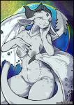 anthro bat_wings blue_eyes breasts female grey_body grey_nipples grey_scales liver_spots mature_anthro mature_female membrane_(anatomy) membranous_wings navel nipples nude scales solo spade_tail tail wings o-kemono mythology platinum_dragoness dragon mythological_creature mythological_scalie scalie 2018