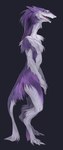 ambiguous_gender anthro arm_tuft barefoot biped countershading feet fur multicolored_body multicolored_fur neck_tuft nude open_mouth purple_body purple_fur purple_neck purple_tail shoulder_tuft side_view smile solo standing tail tail_tuft tuft two_tone_body two_tone_fur white_body white_countershading white_fur white_tail akrolayn mammal sergal 2020 digital_media_(artwork) digital_painting_(artwork) full-length_portrait hi_res portrait shaded