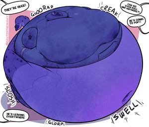 anthro belly belly_expansion belly_inflation berry_juice beverage big_belly big_moobs blue_body blue_fur blueberry_inflation blueberry_juice bodily_fluids body_inflation clothed clothing creaking describing_another describing_size dialogue expansion expansion_sound_effect fur huge_belly huge_moobs hyper hyper_belly hyper_inflation hyper_moobs imminent_death imminent_explosion imminent_popping immobile inflation juice_(beverage) lactating lactating_juice lactating_through_clothing male male_lactation markings moob_expansion moobs navel offscreen_character solo speech_bubble spherical_inflation spots spotted_body spotted_fur swollen_cheeks text tight_clothing tracksuit unusual_bodily_fluids unusual_lactation wet wet_clothing baxterthehusky hyena mammal spotted_hyena 2025 artist_name english_text hi_res