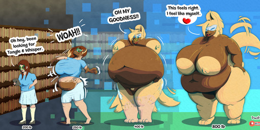 anthro belly big_belly breasts clothing eyewear female glasses huge_belly nerd obese obese_anthro obese_female organs overweight overweight_anthro overweight_female stomach text torn_clothing transformation weight_gain weight_gain_sequence dustyerror idw_publishing sega sonic_the_hedgehog_(comics) sonic_the_hedgehog_(idw) sonic_the_hedgehog_(series) bianca_(dustyerror) whisper_the_wolf canid canine canis domestic_dog human mammal wolf absurd_res comic english_text hi_res trans_(lore) trans_woman_(lore)