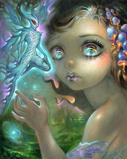 ambiguous_gender duo eyebrows eyelashes fantasy female fingers hair lips long_hair makeup not_furry wings jasmine_becket-griffith fairy human humanoid mammal pixie winged_humanoid 2024 dated formal_art hi_res painting_(artwork) traditional_media_(artwork) traditional_painting_(artwork)