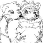 anthro belly belly_grab duo groping_from_behind humanoid_hands kemono male moobs overweight overweight_male mujina_uranoya animal_crossing nintendo k.k._slider tom_nook_(animal_crossing) canid canine canis domestic_dog mammal raccoon_dog tanuki 1:1 2021 monochrome sketch