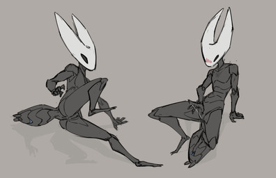 2_toes 4_fingers anthro arthropod_abdomen arthropod_abdomen_genitalia arthropod_abdomen_vulva black_eyes blue_vulva blush bodily_fluids butt digitigrade exoskeleton feet female fingers genital_fluids genitals lying on_side presenting presenting_hindquarters presenting_vulva segmented_body shadow sitting spinneret toes vaginal_fluids vulva white_head lumen_fox hollow_knight_(franchise) team_cherry hornet_(hollow_knight) arachnid arthropod hi_res sketch