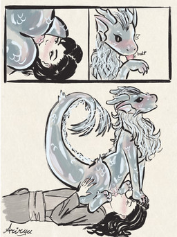 animal_genitalia animal_penis bestiality blush bodily_fluids body_blush cetacean_genitalia cetacean_penis clothing duo erection erection_under_clothing facesitting fellatio feral genital_slit genitals glistening glistening_body hair hair_grab heart_pupils horn human_on_feral interspecies male male/male oral penile penis raised_tail scales sex sitting_on_another slit_play tail tail_motion tail_tuft tailwag tapering_penis tongue touching_hair translucent translucent_body tuft vulva vulva_blush ariryu mythology dragon eastern_dragon human mammal mythological_creature mythological_scalie scalie absurd_res hi_res