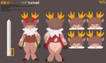 absurd_res anthro antlers big_butt big_ears bottomless butt butt_heart clothed clothing deer detailed detailed_fur digital_media_(artwork) eyes_closed fluffy fur gun hi_res horn humanoid looking_at_viewer looking_back male mammal melee_weapon model_sheet new_world_deer open_mouth pachiimochii pixel_(artwork) pixelated pyxel_edit_(artwork) ranged_weapon reindeer reindeer_antlers ronin_ampersandi short_tail simple_background solo sword tail text thick_thighs weapon