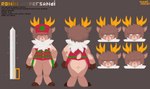 anthro antlers big_butt big_ears bottomless butt butt_heart clothed clothing detailed_fur eyes_closed fluffy fur gun horn looking_at_viewer looking_back male melee_weapon open_mouth pixelated ranged_weapon reindeer_antlers short_tail simple_background solo sword tail text thick_thighs weapon pachiimochii ronin_ampersandi deer humanoid mammal new_world_deer reindeer absurd_res detailed digital_media_(artwork) hi_res model_sheet pixel_(artwork) pyxel_edit_(artwork)