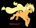 blonde_hair clothing cutie_mark eyelashes female feral freckles glistening glistening_eyes green_eyes hair hat headgear headwear orange_body side_view simple_background solo tail transparent_background yellow_tail milk-jug friendship_is_magic hasbro my_little_pony applejack_(mlp) equid equine horse mammal pony alpha_channel