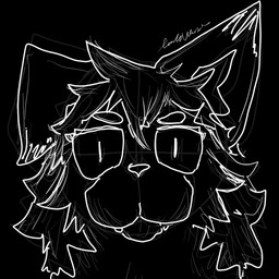 black_background black_body black_ears black_eyes black_fur black_hair facial_tuft female fur hair male neck_tuft simple_background solo stare teeth tuft touchworse voida canid canine canis mammal wolf hi_res icon sketch