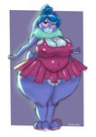 anthro big_breasts breasts cleavage clothed clothing female huge_breasts huge_hips huge_thighs looking_at_viewer neck_tuft nipple_outline overweight overweight_female solo swimwear thick_thighs tuft wide_hips oliburgob lagomorph leporid mammal rabbit hi_res