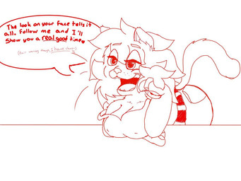 anthro belt bottomwear clothing denim denim_bottomwear denim_clothing drunk female flirting flirting_look jeans loose_shirt pants paws solo substance_intoxication text whiskers hyperchu domestic_cat felid feline felis mammal 4:3 english_text