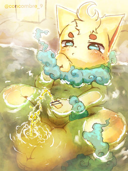 anthro balls bath blush bodily_fluids censor_bar genital_fluids genitals hair hot_spring ineffective_censorship male male_peeing messy_hair onsen peeing penis pouting shota slightly_chubby solo urine urine_stream water young young_anthro young_male concombre_9 asian_mythology east_asian_mythology japanese_mythology mythology foo_dog komainu mammal yokai 3:4 censored hi_res