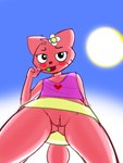 anthro blush candy clothed clothing dessert female first_person_view food genitals holding_candy holding_food holding_lollipop holding_object lollipop looking_at_viewer looking_down looking_down_at_viewer looking_pleasured no_underwear plantigrade pussy solo sun upskirt young young_anthro zambs playkids kate_(playkids) domestic_cat felid feline felis mammal 3:4 hi_res