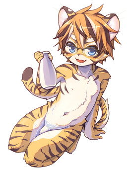 5_fingers alcohol anthro arm_markings arm_support bangs beverage big_eyes blue_eyes blush blush_lines bottle brown_hair brown_markings brown_nose brown_stripes container countershade_arms countershade_face countershade_feet countershade_genitalia countershade_hands countershade_legs countershade_penis countershade_tail countershade_torso countershading eyebrow_through_hair eyebrows eyewear eyewear_only facial_markings feet fingerpads fingers flaccid flesh_fang foreskin front_view fur fur_markings genitals glasses glasses_only hair hair_between_eyes head_markings holding_beverage holding_bottle holding_container holding_object humanoid_genitalia humanoid_hands humanoid_penis kemono leg_markings long_tail looking_at_viewer male male_anthro markings multicolored_body multicolored_fur multicolored_hair navel nipples nude nude_anthro nude_male open_mouth open_smile orange_hair pawpads penis pink_pawpads pose sake sake_bottle saosake short_hair shota simple_background smile smiling_at_viewer solo striped_body striped_fur striped_markings striped_tail stripes tail tail_markings thick_eyebrows toes translucent translucent_hair unretracted_foreskin wearing_glasses whiskers white_background white_body white_countershading white_eyebrows white_fur white_hair white_penis white_sclera yellow_body yellow_fur young young_anthro young_male do_obmmm felid mammal pantherine tiger full-length_portrait hi_res pinup portrait