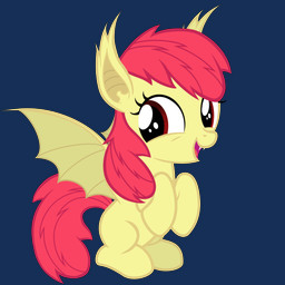 alternate_species fangs female feral fur hair membrane_(anatomy) membranous_wings open_mouth red_eyes red_hair simple_background smile solo teeth transparent_background wings yellow_body yellow_fur magister39 friendship_is_magic hasbro my_little_pony apple_bloom_(mlp) bat_pony equid hybrid mammal vampire 1:1 absurd_res alpha_channel hi_res