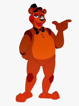 anthro brown_body clothing feet gesture half-closed_eyes hand_gesture hat headgear headwear looking_at_viewer machine male narrowed_eyes overweight overweight_anthro overweight_male pointing red_cheeks smile solo teeth toes tongue fnaf-au-kris five_nights_at_freddy's five_nights_at_freddy's_2 scottgames toy_freddy_(fnaf) animatronic bear mammal robot 3:4 hi_res