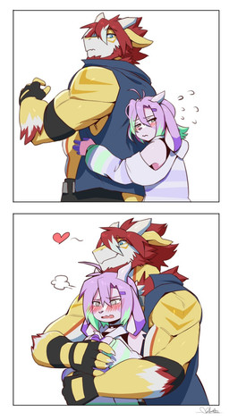 ambiguous_gender anthro blue_e blush blush_lines clothing duo heart_symbol hug hugging_another hugging_from_behind male male/ambiguous simple_background white_background zerpreros mythology moner thurry_(sollyz) dragon fish marine mythological_creature mythological_scalie scalie shark 2021 hi_res signature