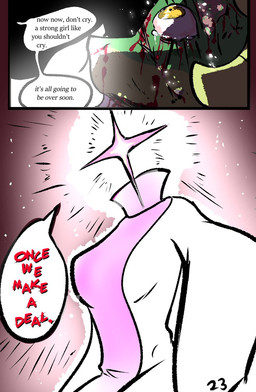 blood blood_on_face bodily_fluids dialogue duo female gore horn speech_bubble text touching_another touching_face brradett microsoft the_elder_scrolls lernie_(brradett) love_goddess_(brradett) argonian scalie comic english_text hi_res
