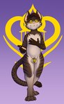 anthro balls brown_body brown_ears brown_fur brown_hair brown_sclera brown_stripes brown_tail chastity_cage chastity_cage_only chastity_device chastity_device_only claws fur genitals gold_(metal) gold_chastity_cage gold_chastity_device hair hand_on_chest hand_on_own_chest happy looking_at_viewer male markings multicolored_body multicolored_fur nipples nude pink_nipples pink_nose pose small_balls smile solo standing striped_body striped_fur striped_markings striped_tail stripes tail tail_markings tan_body tan_fur toe_claws two_tone_tail white_claws white_toe_claws yellow_eyes young young_anthro young_male reyn_goldfur domestic_cat felid feline felis mammal 2023 digital_media_(artwork) hi_res