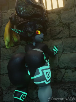against_surface against_wall anus armor butt butt_focus female genitals glowing glowing_eyes glowing_genitalia glowing_markings glowing_vulva headgear helmet markings multicolored_body nude presenting presenting_hindquarters shaking_butt shortstack two_tone_body vulva yellow_sclera dazeartnsfw nintendo the_legend_of_zelda twilight_princess midna humanoid imp twili 3:4 3d_(artwork) 3d_animation animated digital_media_(artwork) hi_res loop no_sound shaded short_playtime soft_shading webm