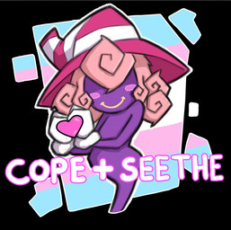 clothing female gesture ghost_tail gloves hair handwear hat headgear headwear heart_gesture heart_symbol legless lgbt_pride lips not_furry pink_hair pride_colors purple_body purple_skin smile solo text transgender_pride_colors white_clothing white_gloves white_handwear witch_hat yellow_lips inkwitch mario_bros nintendo paper_mario paper_mario:_the_thousand_year_door vivian_(mario) humanoid shadow_siren 2024 digital_drawing_(artwork) digital_media_(artwork) english_text hi_res trans_(lore) trans_woman_(lore)