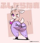 anthro big_breasts big_butt bottomwear breasts butt clothing daddy_kink female huge_butt looking_back one_eye_closed pants solo text text_on_bottomwear text_on_clothing text_on_pants thick_thighs tongue tongue_out wink yoga_pants joaoppereiraus bimbo_deer deer mammal english_text hi_res japanese_text meme