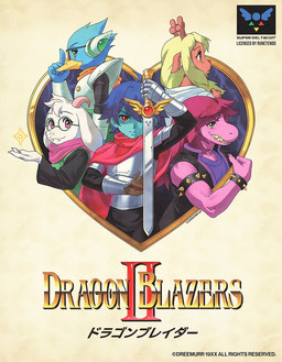 2_horns ambiguous_gender anthro antlers blue_body blue_eyes blue_feathers blue_skin brown_antlers brown_body brown_eyes brown_fur clothed clothed_ambiguous clothed_anthro clothed_female clothed_human clothed_male clothing feathers female freckled_face freckles fur green_sclera group holding_melee_weapon holding_object holding_sword holding_weapon horn looking_at_viewer magic magic_light male melee_weapon muscular muscular_anthro muscular_female pink_body pink_eyes pink_skin pose purple_eyes red_eyes simple_background smile smiling_at_viewer sparkles sword tan_background tan_horn text weapon white_body white_fur yellow_sclera clovercomplex deltarune super_famicom undertale_(series) berdly kris_dreemurr noelle_holiday ralsei susie_(deltarune) avian bird bovid caprine darkner deer goat human mammal new_world_deer scalie 2025 artist_name colored cover detailed digital_drawing_(artwork) digital_media_(artwork) english_text hi_res japanese_text translation_request video_game_cover