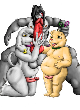 bdsm belly big_belly big_penis black_eyes body_worship buckteeth collar erection genitals group hand_on_belly humanoid_genitalia humanoid_penis hyper larger_male leash male male/male master penis petplay pregnant pregnant_male red_penis roleplay scar size_difference smaller_male submissive submissive_male tail teeth tongue tongue_out vein veiny_penis yellow_eyes wolfgerlion64 alvin_and_the_chipmunks family_guy jasper_(family_guy) theodore_seville wolfger canid canine canis chipmunk domestic_dog ground_squirrel hybrid mammal rodent sciurid hi_res