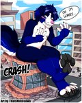 accident anthro building building_destruction butt city city_background city_destruction crashing destruction destruction_of_property dialogue extreme_size_difference feet foot_fetish foot_focus macro male onomatopoeia oops pawpads paws size_difference solo sound_effects text conditional_dnp thaismotosuwa canid canine canis domestic_dog mammal 2020 absurd_res hi_res