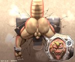 anthro anus armor backsack balls barazoku big_butt butt genitals kemono male penis perineum solo stuck tan_balls tan_perineum through_wall tongue tongue_out seitora third-party_edit dragon_quest dragon_quest:_the_adventure_of_dai square_enix crocodine crocodile crocodilian crocodylid reptile scalie 2021 censor_removal_edit hi_res