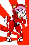 anthro armor blue_eyes female headgear helmet looking_at_viewer open_mouth paw_pose pose red_armor smile solo hidden-cat samurai_pizza_cats polly_esther domestic_cat felid feline felis humanoid mammal hi_res