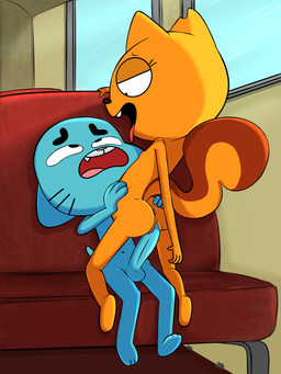 3_toes 4_fingers anthro anthro_on_anthro anthro_penetrated anthro_penetrating anthro_penetrating_anthro anus balls big_penis black_eyes blue_balls blue_eyes blue_penis brown_body brown_fur bus butt butt_grab commercial_vehicle cute_fangs duo erection eye_roll fangs feet female female_on_top female_penetrated fingers flat_chested from_front_position fur genitals hand_on_butt hip_grab inside interspecies looking_down looking_pleasured looking_up male male/female male_on_bottom male_penetrating male_penetrating_female mastery_position nude on_bottom on_top orange_body orange_fur penetration penis pink_nose school_bus sex teeth toes vaginal vaginal_penetration vehicle young young_anthro young_female young_male notsafeatwrk cartoon_network disney kiff_(series) the_amazing_world_of_gumball gumball_watterson kiff_chatterley domestic_cat felid feline felis mammal rodent sciurid tree_squirrel 2026 3:4 absurd_res hi_res
